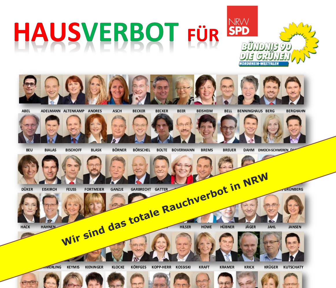 Rauchverbotspolitiker aussperren! Rauchverbotspolitiker aussperren!