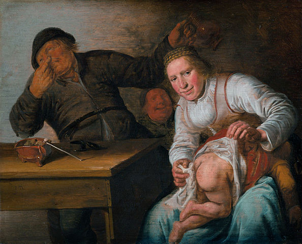 Smell (1637) by Jan Miense Molenaar. This oil painting exemplifies tobacco's usage in comedic Dutch works.